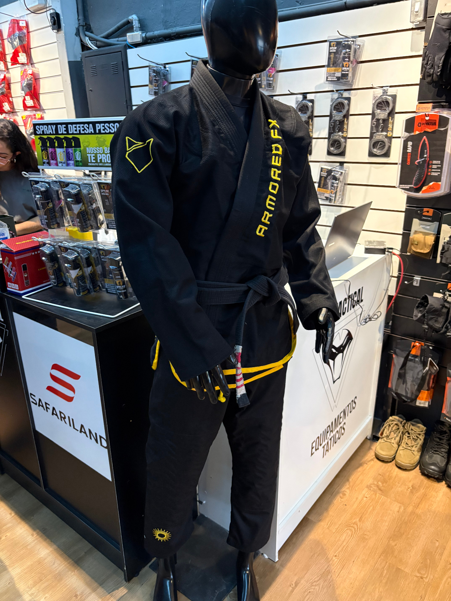 Black ARMORED FX gi displayed on mannequin.